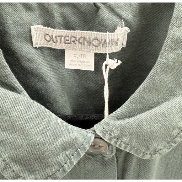 OUTERKNOWN Jumpsuit Women XL Green Long Sleeve NEW Organic Cotton Linen - Picture 7 of 8